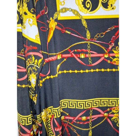 Gibiu Women's Dress Button Front Equestrian Bit & Bridle Colorful Officecore XXL - Picture 6 of 7